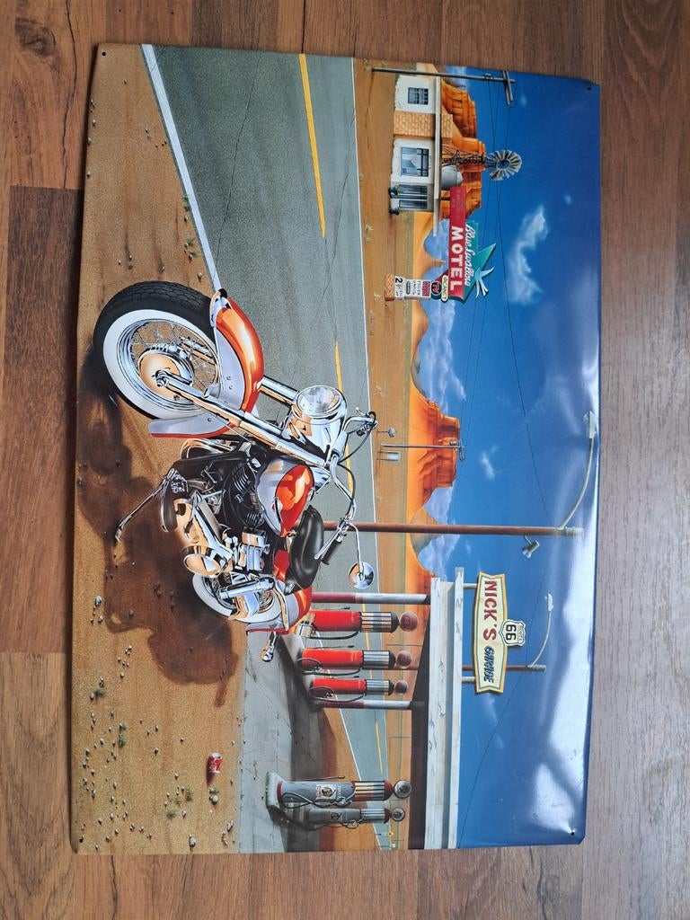 Harley Davidson 60cm39 cm Blik.Bieden vanaf €7,50, Ophalen of Verzenden
