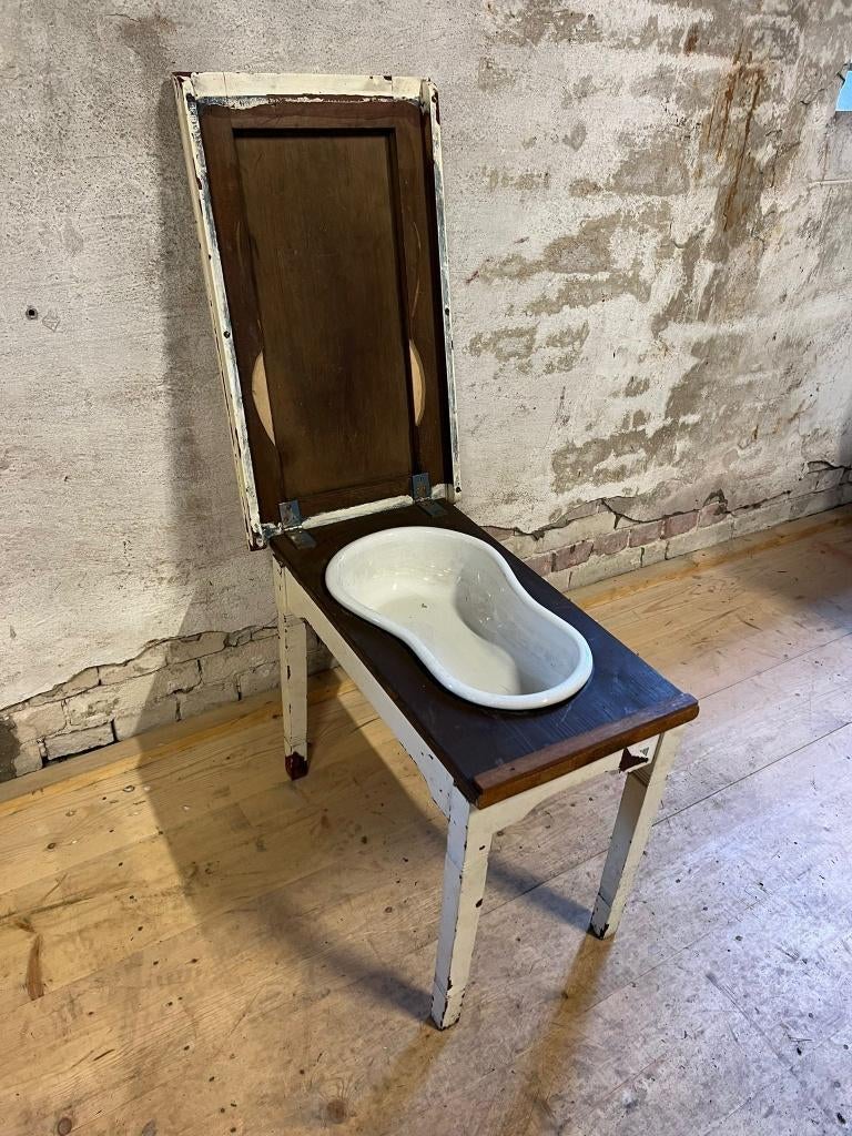 Oud antiek Badder tafeltje / Vintage - Brocante