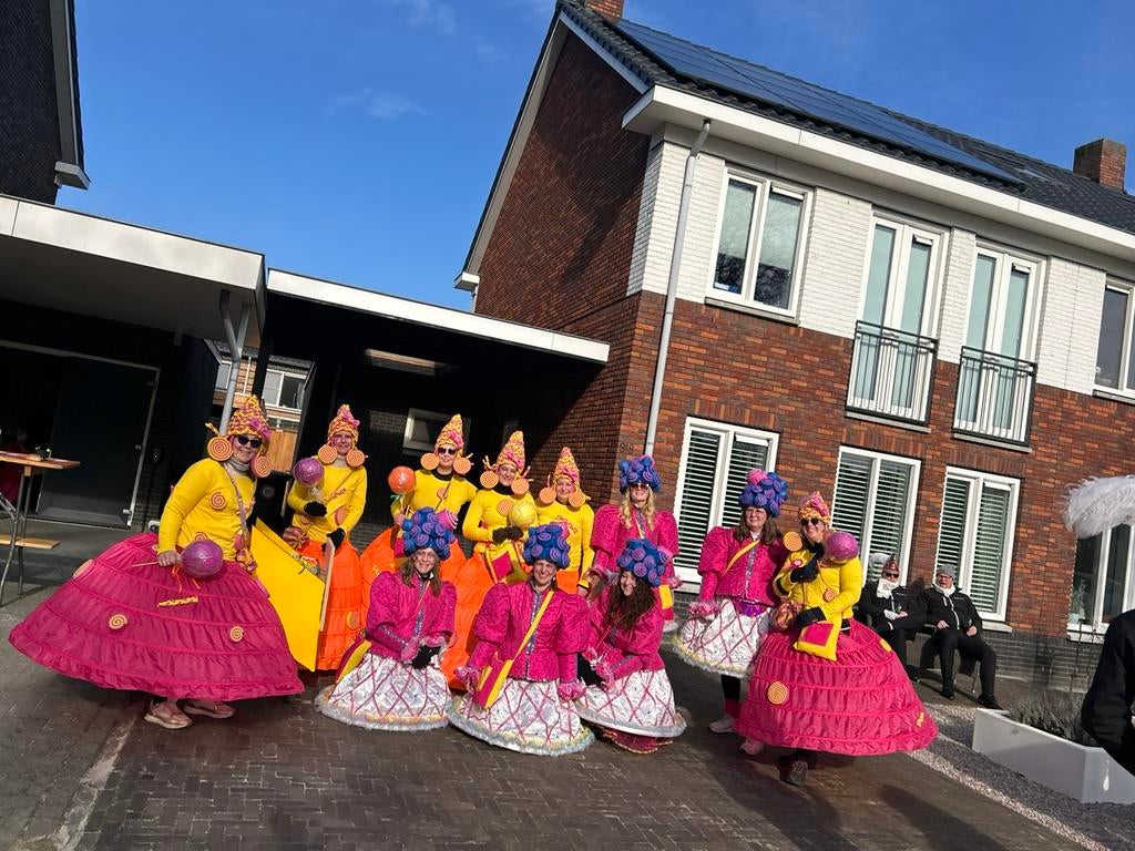Loopgroep snoep zoet cupcake spek 16 volwassenen en 6 kids, Ophalen, Maat 46/48 (XL) of groter, Carnaval
