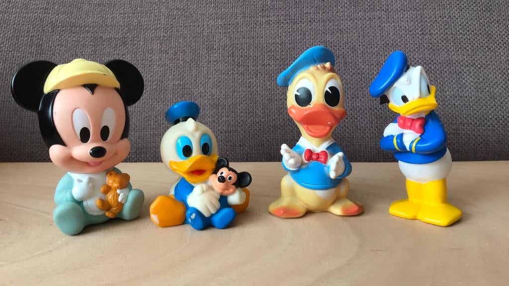 Disney Piep Baby Donald Duck en Mickey Mouse, Ophalen of Verzenden, Donald Duck, Gebruikt, Beeldje of Figuurtje