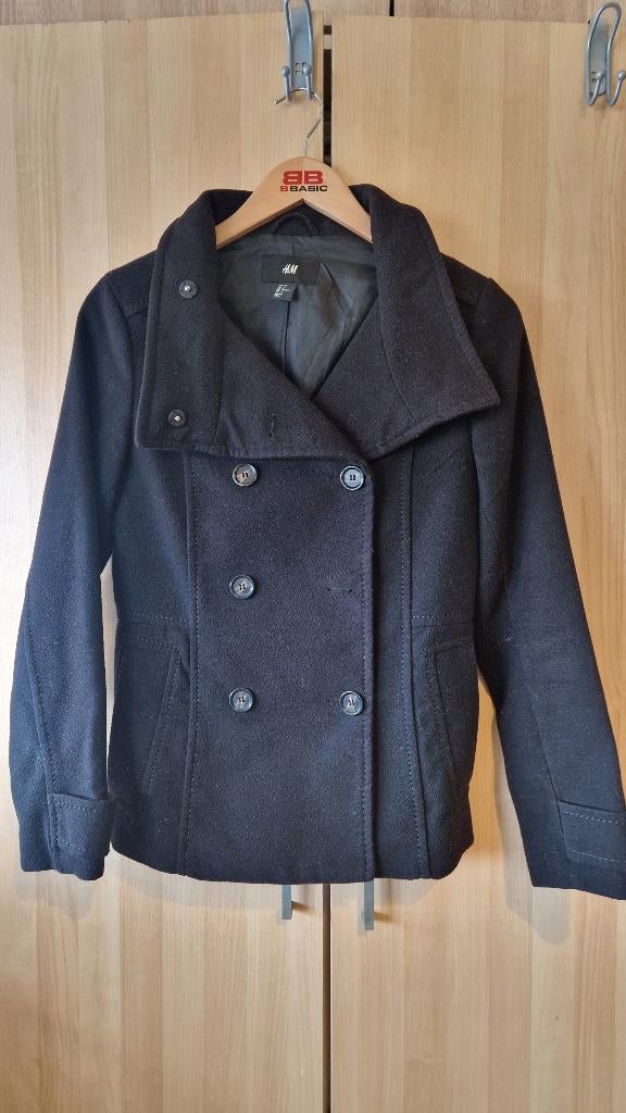 Korte winterjas, Kleding | Dames, Jassen | Winter, H&M, Zwart, Ophalen of Verzenden, Zo goed als nieuw
