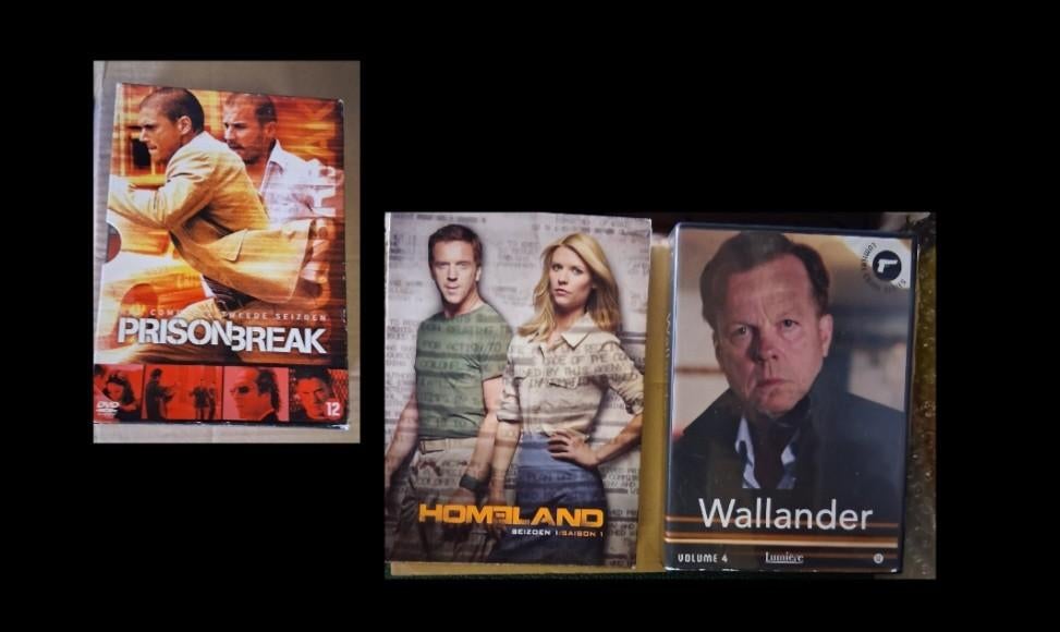 Prisonbreak Wallander Homeland tv-series 3 voor €5, Verzenden, Boxset, Zo goed als nieuw, Vanaf 12 jaar