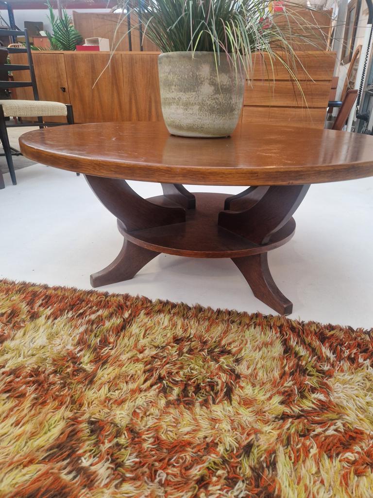 Vintage ronde salontafel 105cm Japanse stijl, Ophalen, ., Rond, .