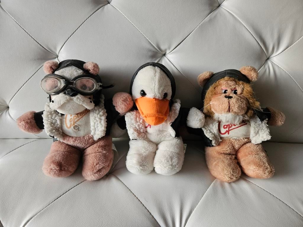 Piloten knuffels hond, eend en leeuw, Ophalen of Verzenden, Gebruikt, Hond