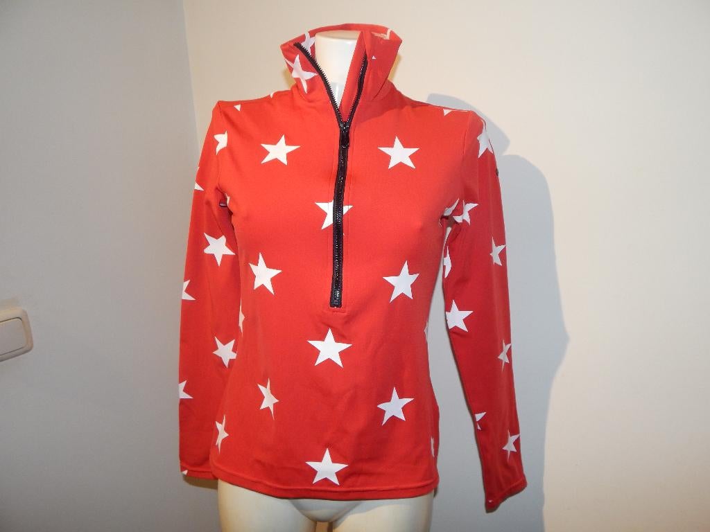 Goldbergh dikkere stretch kol trui rood met sterren print M