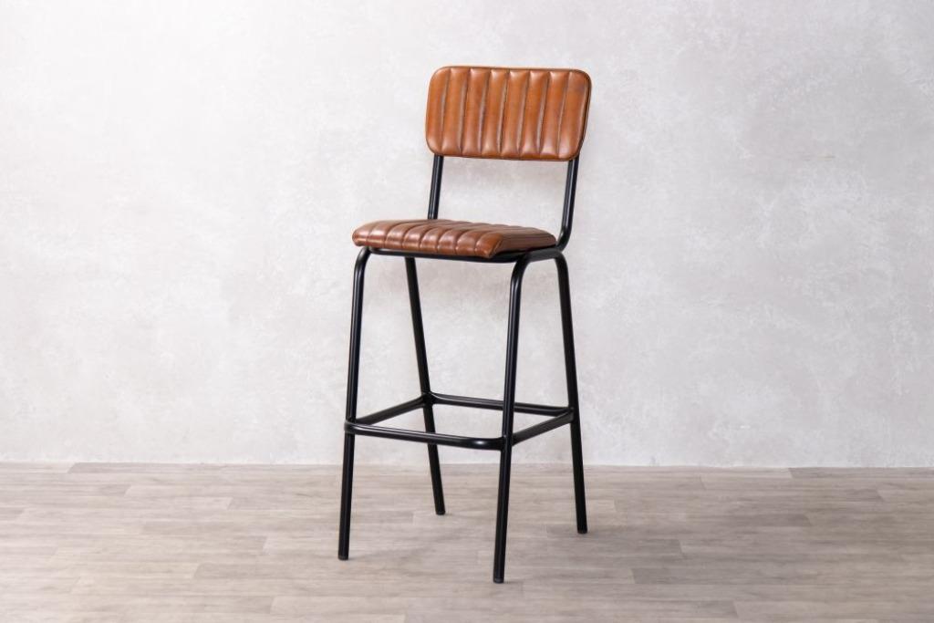 Retro vintage industriële horeca leder kruk/barkruk nr.6516, Info@antiekgroothandel.com, Ophalen of Verzenden, Meubilair, 7602RG