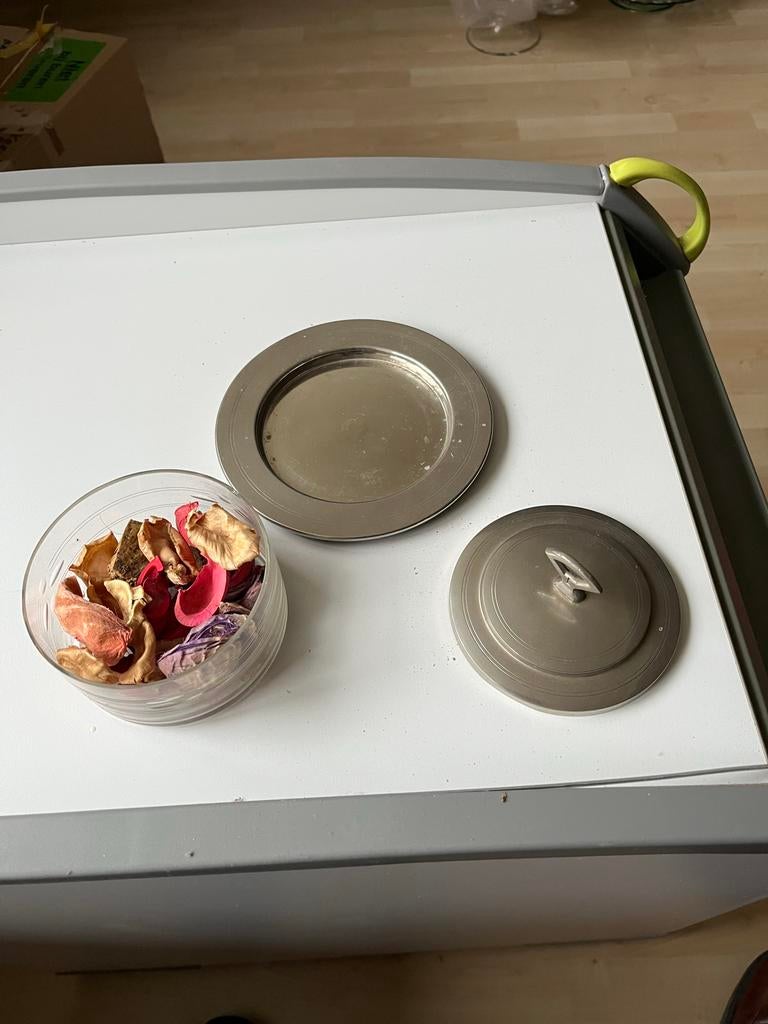 Glazen stolpje met geurkruiden / boterwarmer, Ophalen of Verzenden, Gebruikt, Meerkleurig, Glas