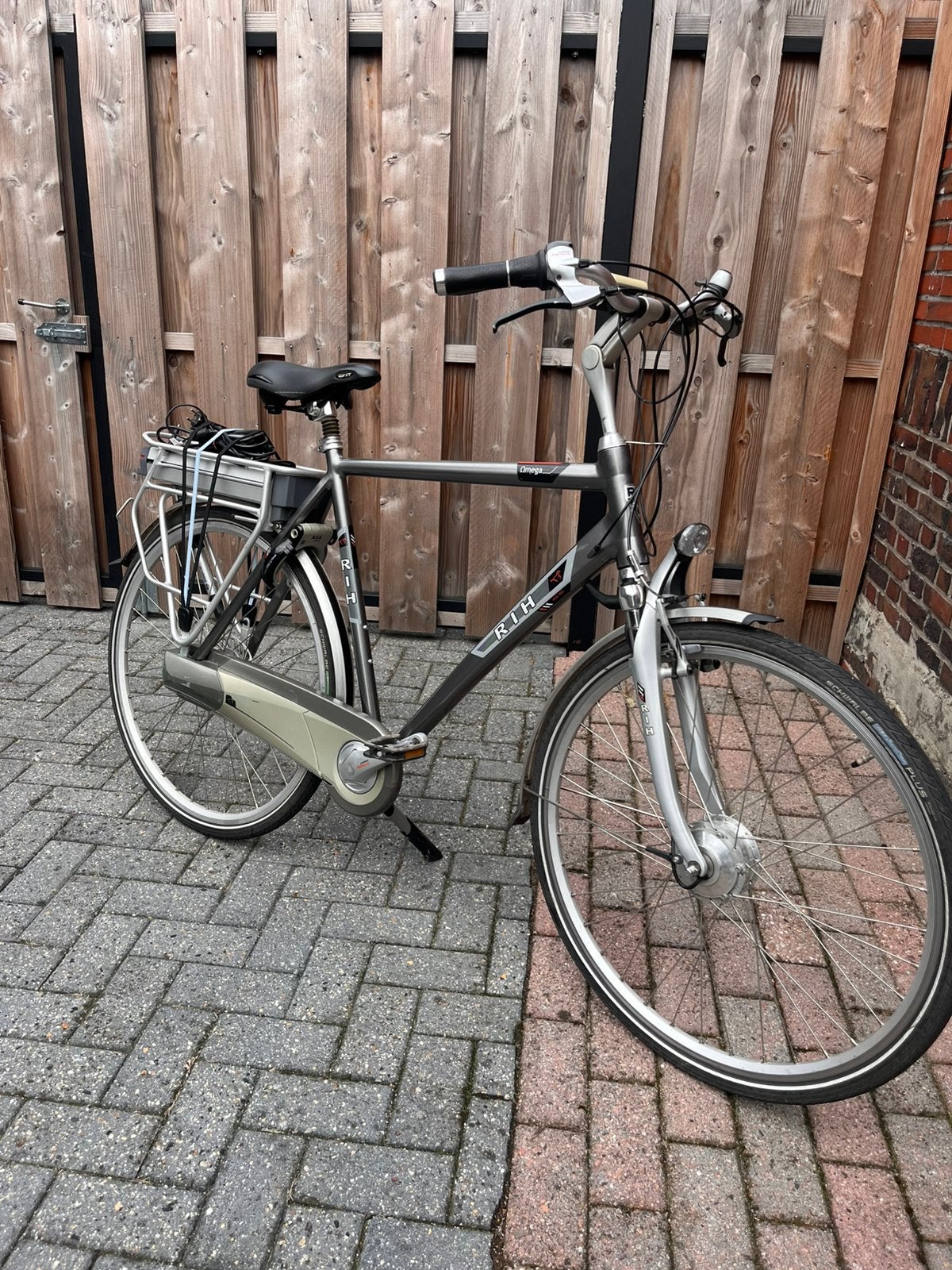 Elektrische heren fiets (RIH omega) in goede nette staat, Velgrem, Versnellingen, Zo goed als nieuw, 57 tot 61 cm