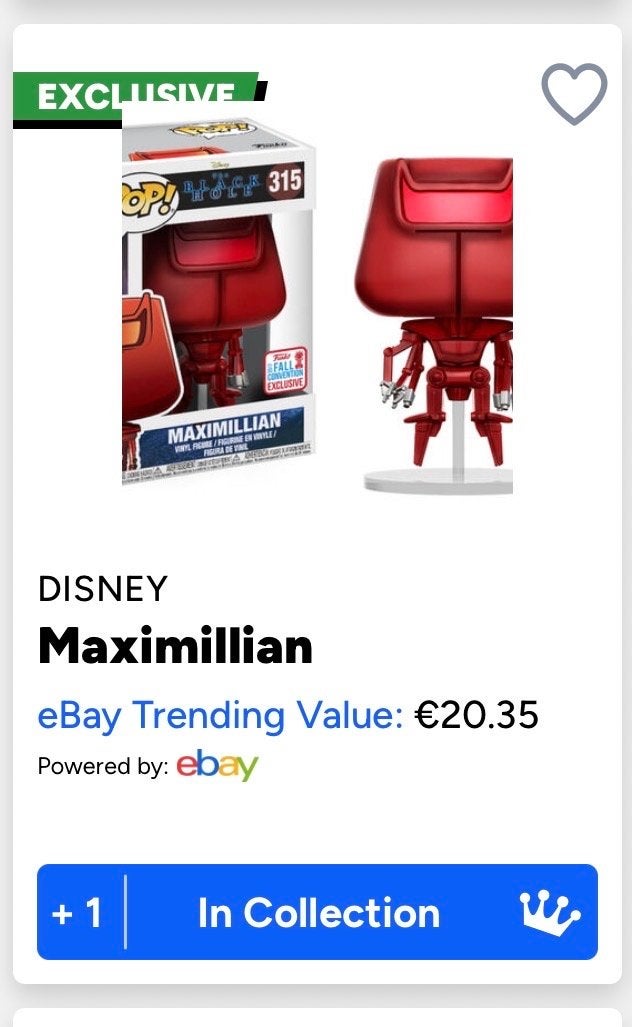 Funko Pop! Disney Maximillian #315 - The Black Hole, Ophalen of Verzenden, Zo goed als nieuw