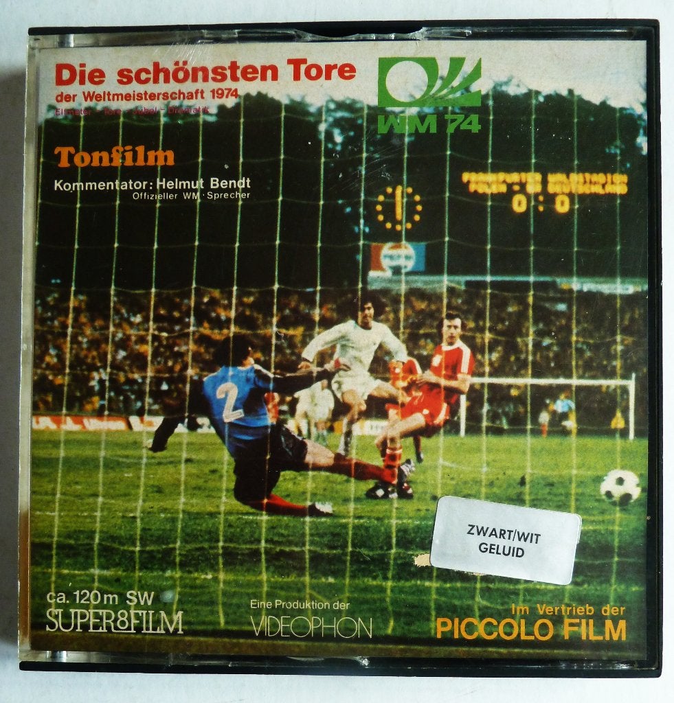 WK 1974 Die schönsten Tore Tonfilm zw/wit 120m super 8film, Ophalen of Verzenden, Zo goed als nieuw, Buitenlandse clubs, Poster, Plaatje of Sticker