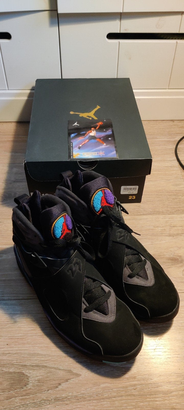 Nike Air Jordan 8 Retro "Aqua" - EU 44, Zwart, Ophalen of Verzenden, Nike Air Jordan, Sneakers of Gympen