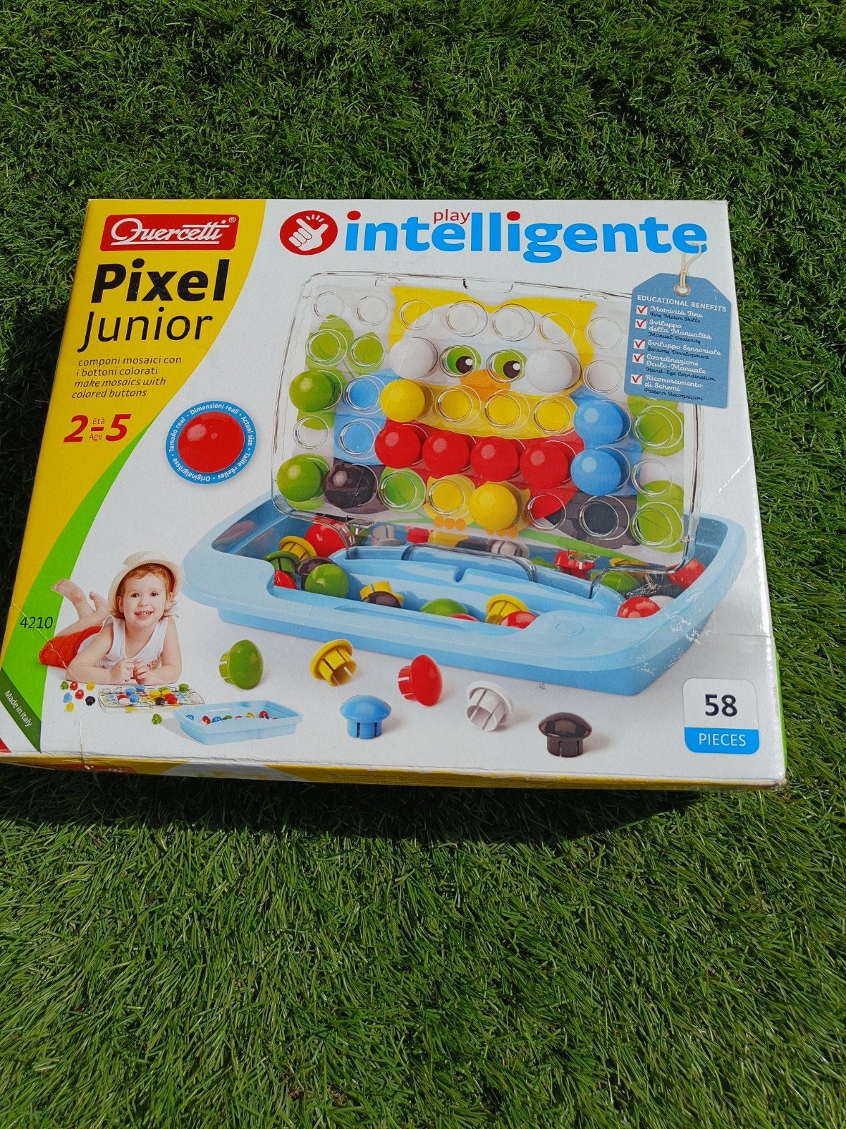 Quercetti Pixel Junior mozaïek spel 2-5 jaar, Ophalen of Verzenden, Zo goed als nieuw, Overige typen