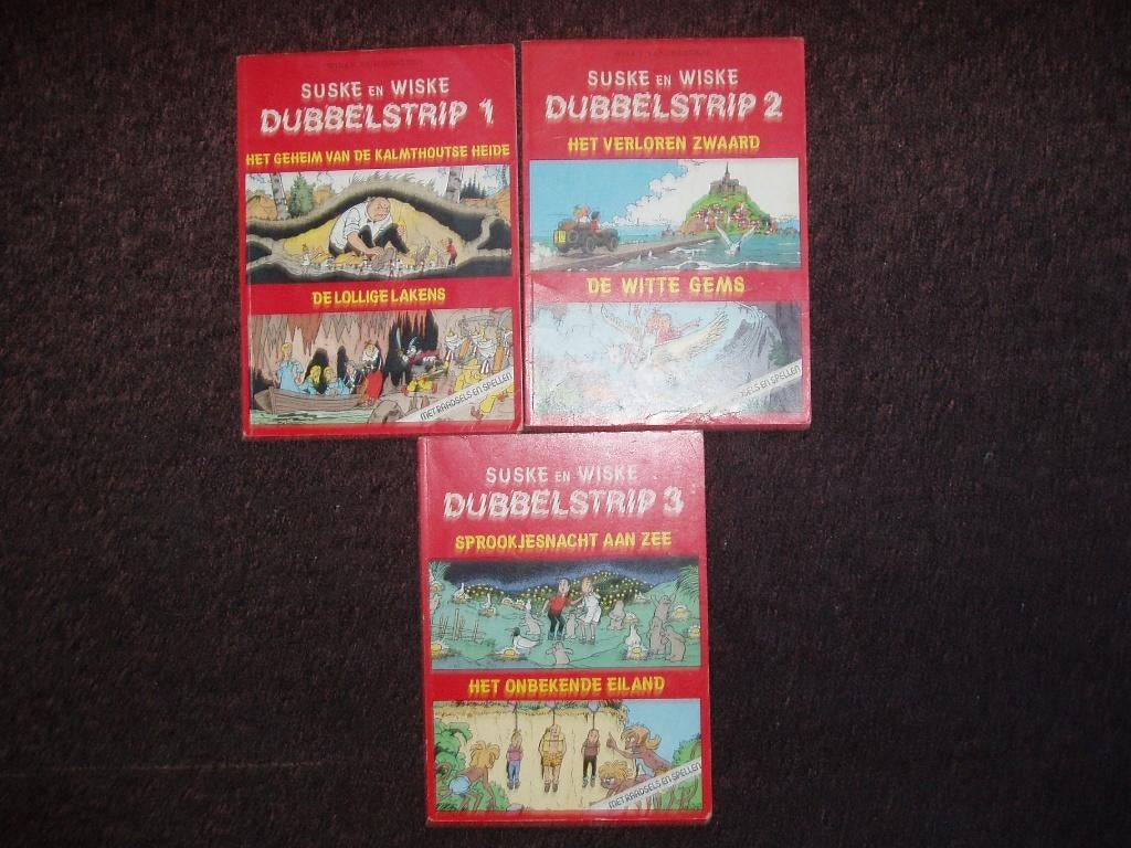 Suske en Wiske Dubbelstrip deel 1 - 3 1986, Meerdere stripboeken, Ophalen of Verzenden, Gelezen