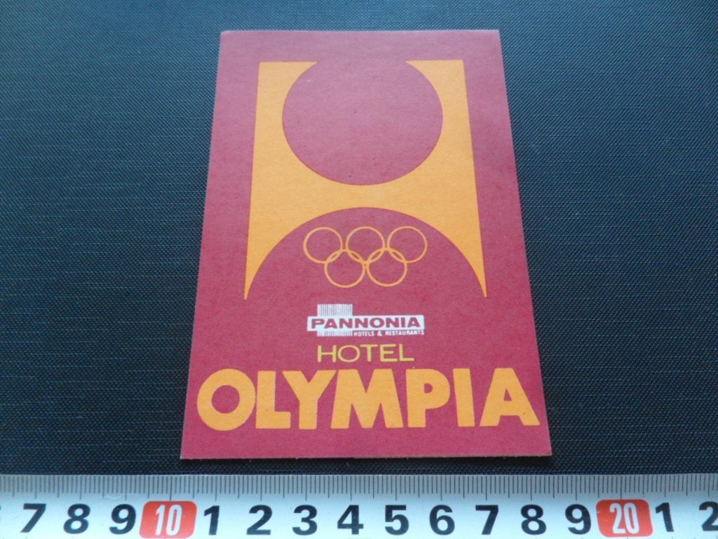 sticker PANNONIA Hotel OLYMPIA, Ophalen of Verzenden, Zo goed als nieuw
