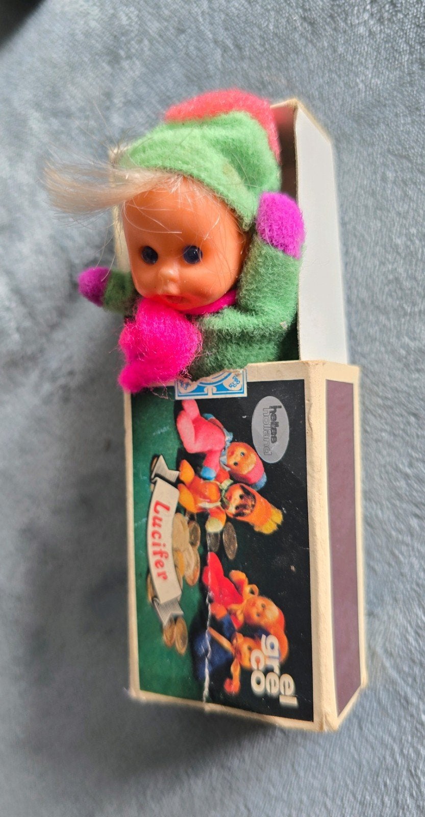 Lucifer poppetje in doosje., Ophalen of Verzenden