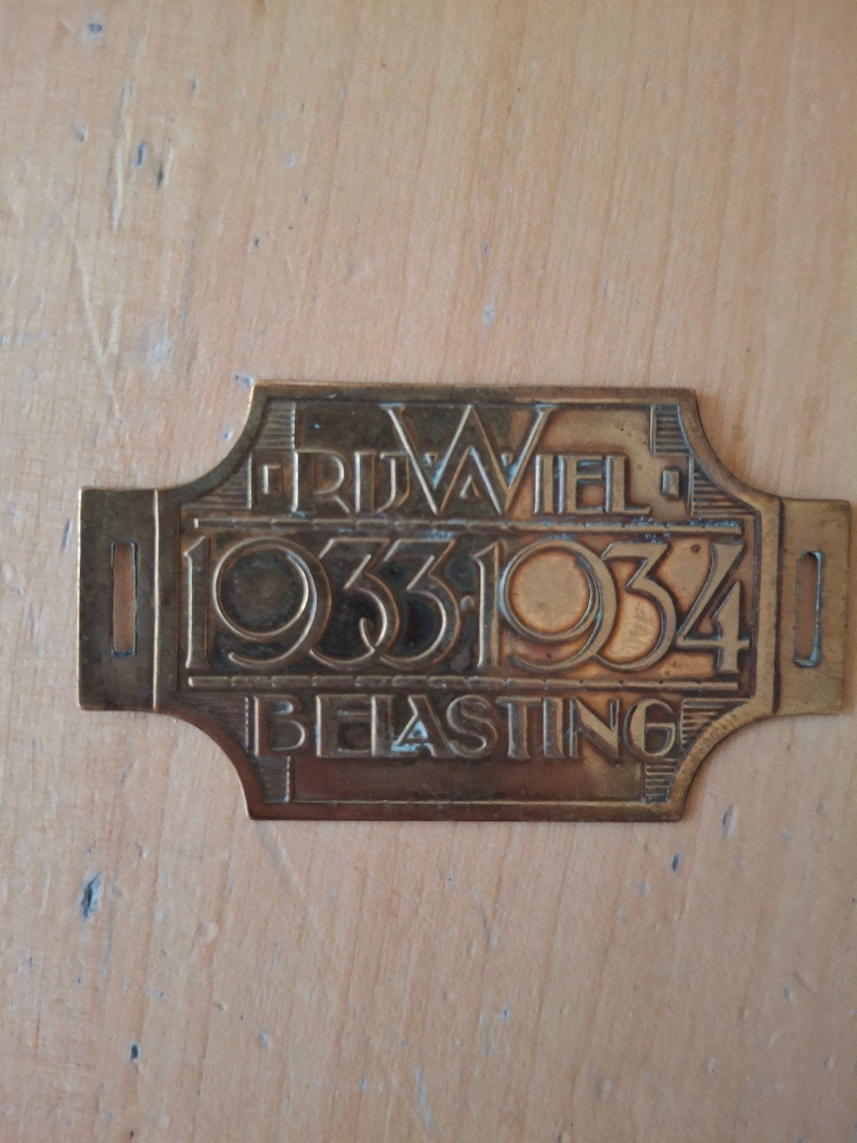 Oude Fietsbelasting Plaatje 1933-1934, Ophalen, Gebruikt