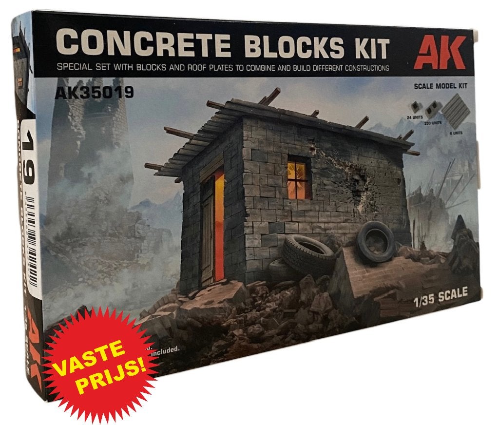 Concrete Blocks Kit (AK Interactive 35019) 1/35, Ophalen of Verzenden, Nieuw, 1:35 tot 1:50, Diorama