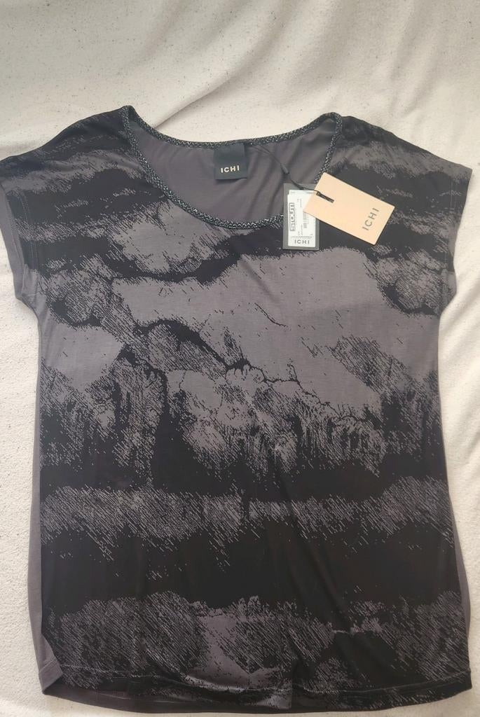 ICHI T-shirt met print - Nieuw met kaartjes, ICHI, Nieuw, Ophalen of Verzenden, Korte mouw