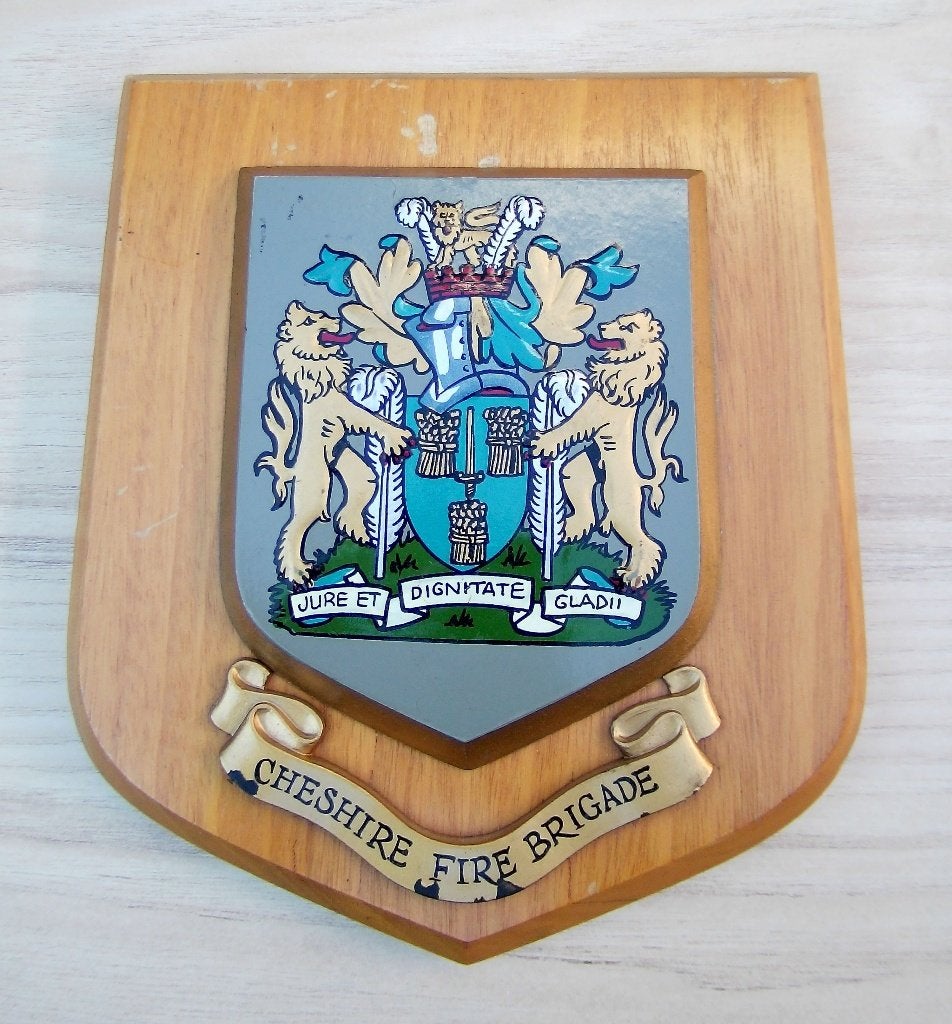 Wapenschild Cheshire Fire Brigade, Ophalen of Verzenden, Overige soorten, Engeland, Embleem of Badge