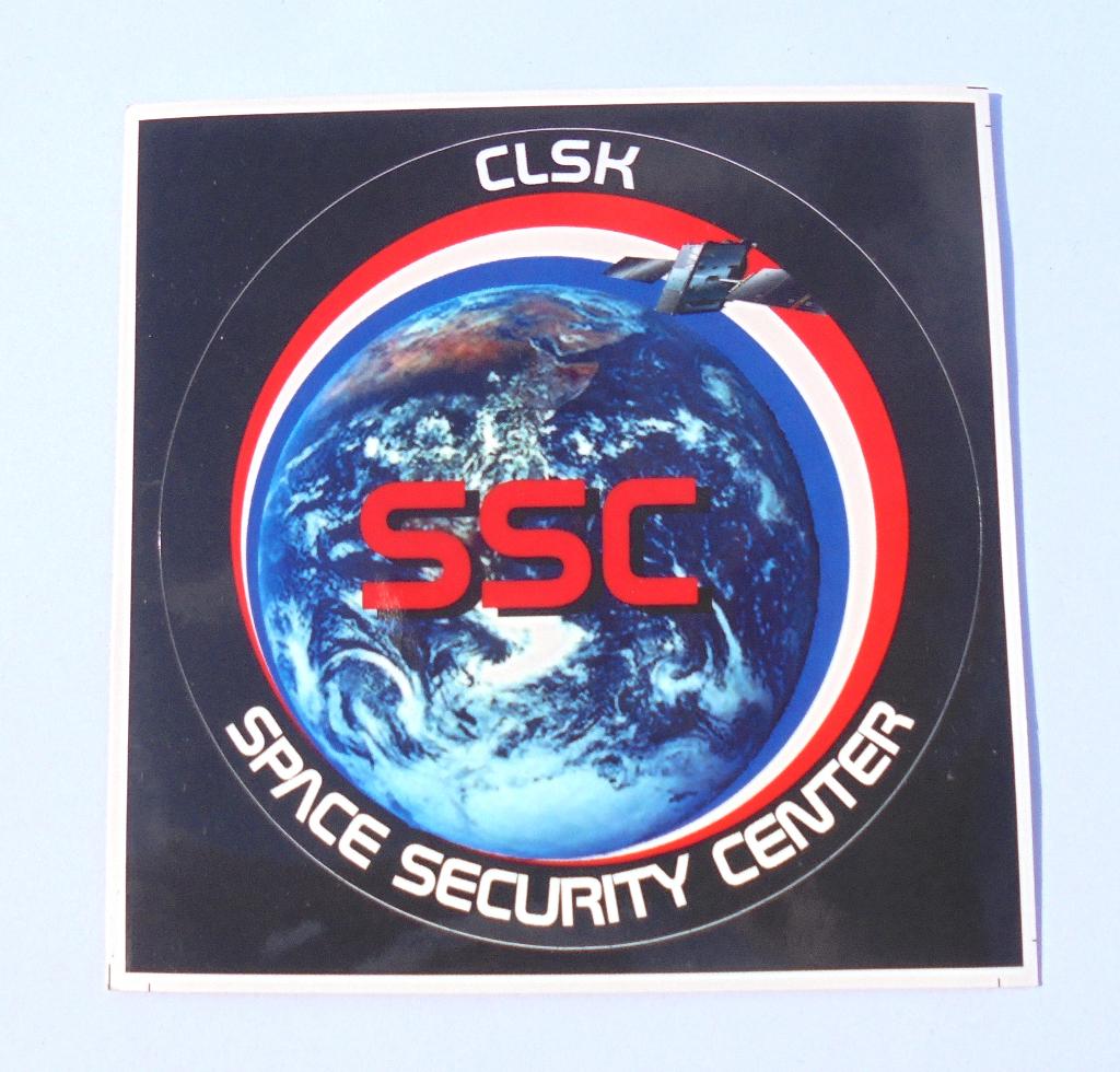 Sticker CLSK SSC, Space Security Center Luchtmacht RNLAF., Ophalen of Verzenden, Luchtmacht, Nederland, Embleem of Badge