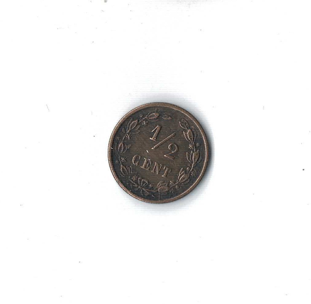 0,5 cent 1891 Wilhelmina (zie scans)(1), Postzegels en Munten, Ophalen of Verzenden, Koningin Wilhelmina, Overige waardes, Losse munt
