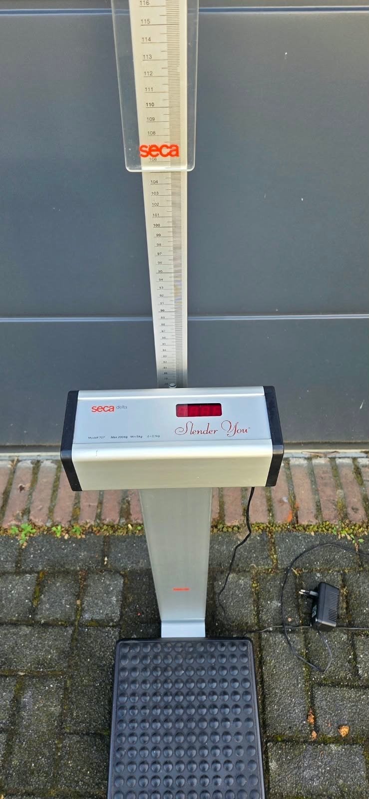 Weegschaal met lengtemeter - goedwerkend, Gebruikt, 1 tot 500 gram, 100 kg of meer, Ophalen of Verzenden
