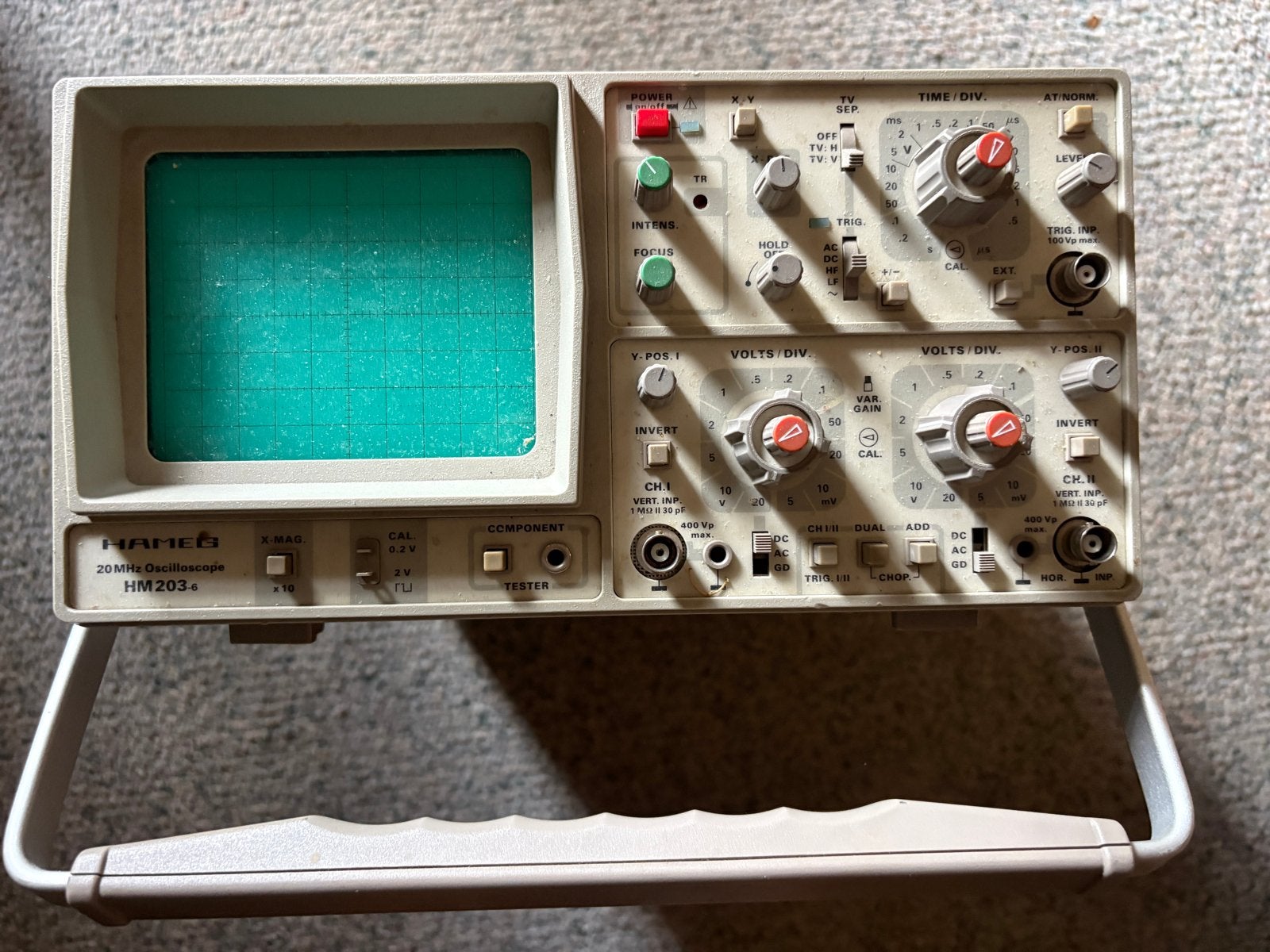 Hameg HM203-6 Oscilloscoop - Vintage Analoge Scoop, Ophalen of Verzenden, Gebruikt