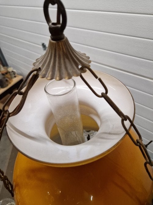 hanglamp petroleum lamp op stroom, Huis en Inrichting, Ophalen of Verzenden, 'T Olde Gre-j, Info@toldegrej.nl, Endepoelstraat 20f Didam