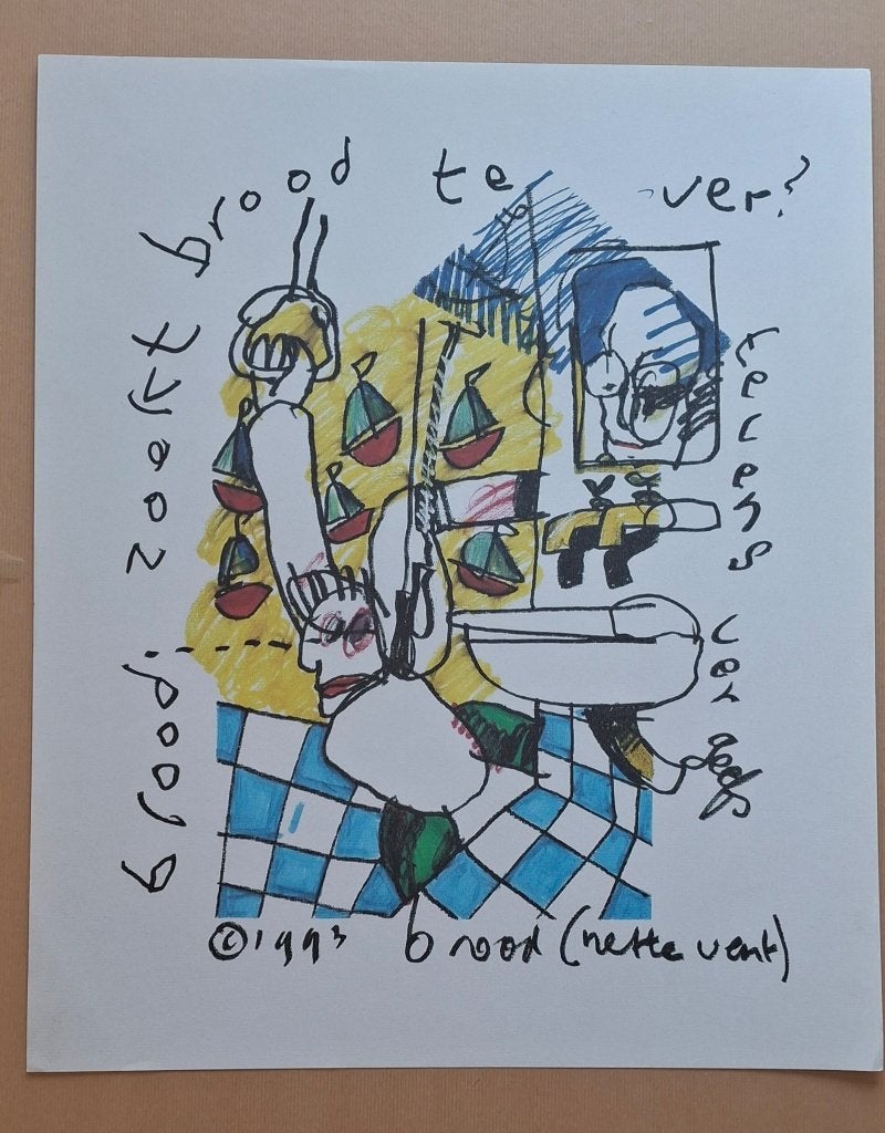 Herman Brood - Nooit Brood Te Ver - Pop Series 1993, Antiek en Kunst, Portret en Figuren, Gesigneerd in de plaat, Offsetdruk, Ophalen of Verzenden