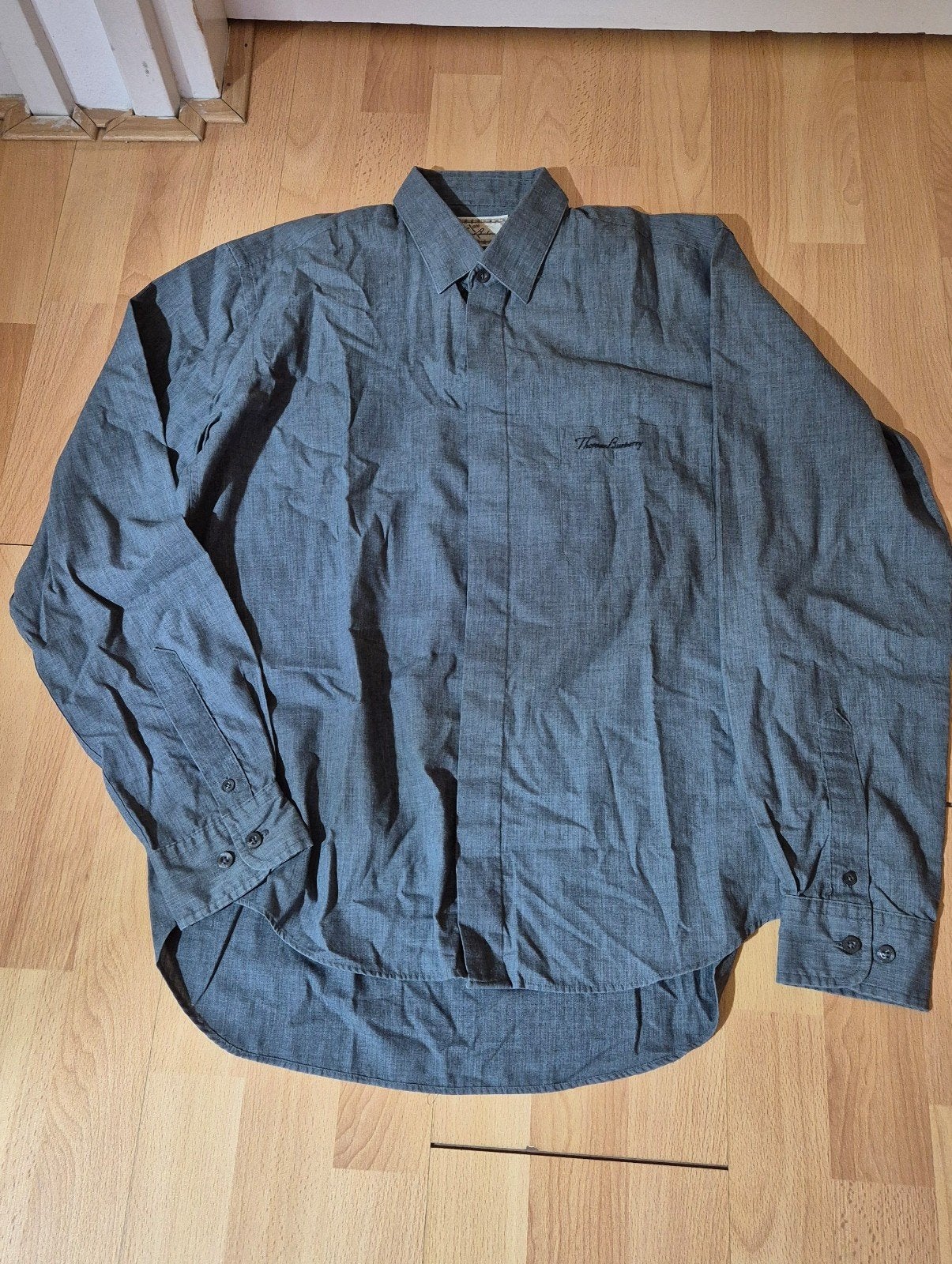 Overhemd Thomas Burberry maat M. Amper gedragen, 35% katoen, Zo goed als nieuw, Grijs, Burberry, Halswijdte 39/40 (M)