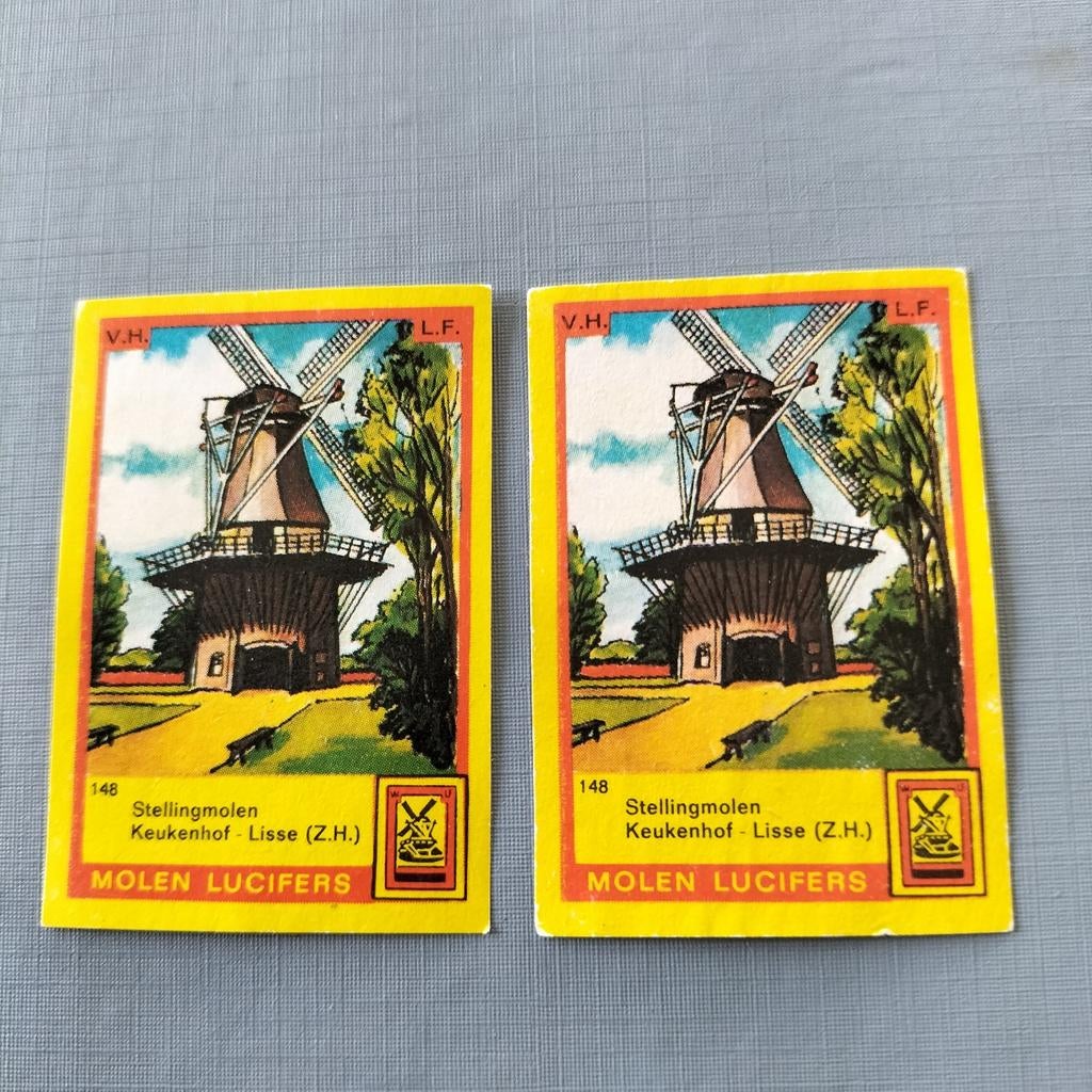 Lucifer Etiketten Molen Keukenhof Lisse, Ophalen of Verzenden, Sigarenbandjes