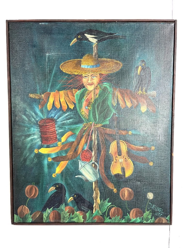 Olieverfschilderij door John van den Heuvel, Den-Bosch 1977, Ophalen of Verzenden