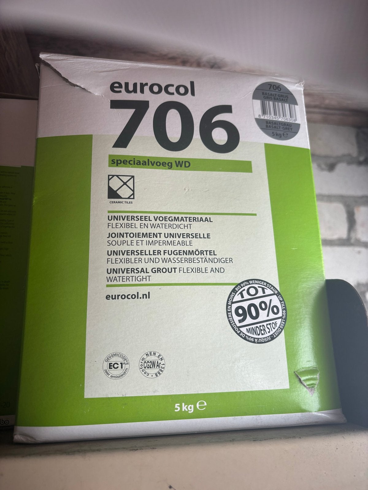 2,5 dozen Eurocol 706 Speciaalvoeg WD Basaltgrijs 5kg, Doe-het-zelf en Verbouw, Tegels, Nieuw, Overige typen, Overige materialen