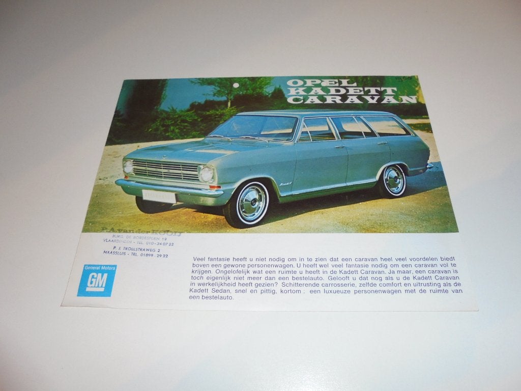 brochure Opel Kadett Caravan  1968, Ophalen of Verzenden, Gelezen, Opel