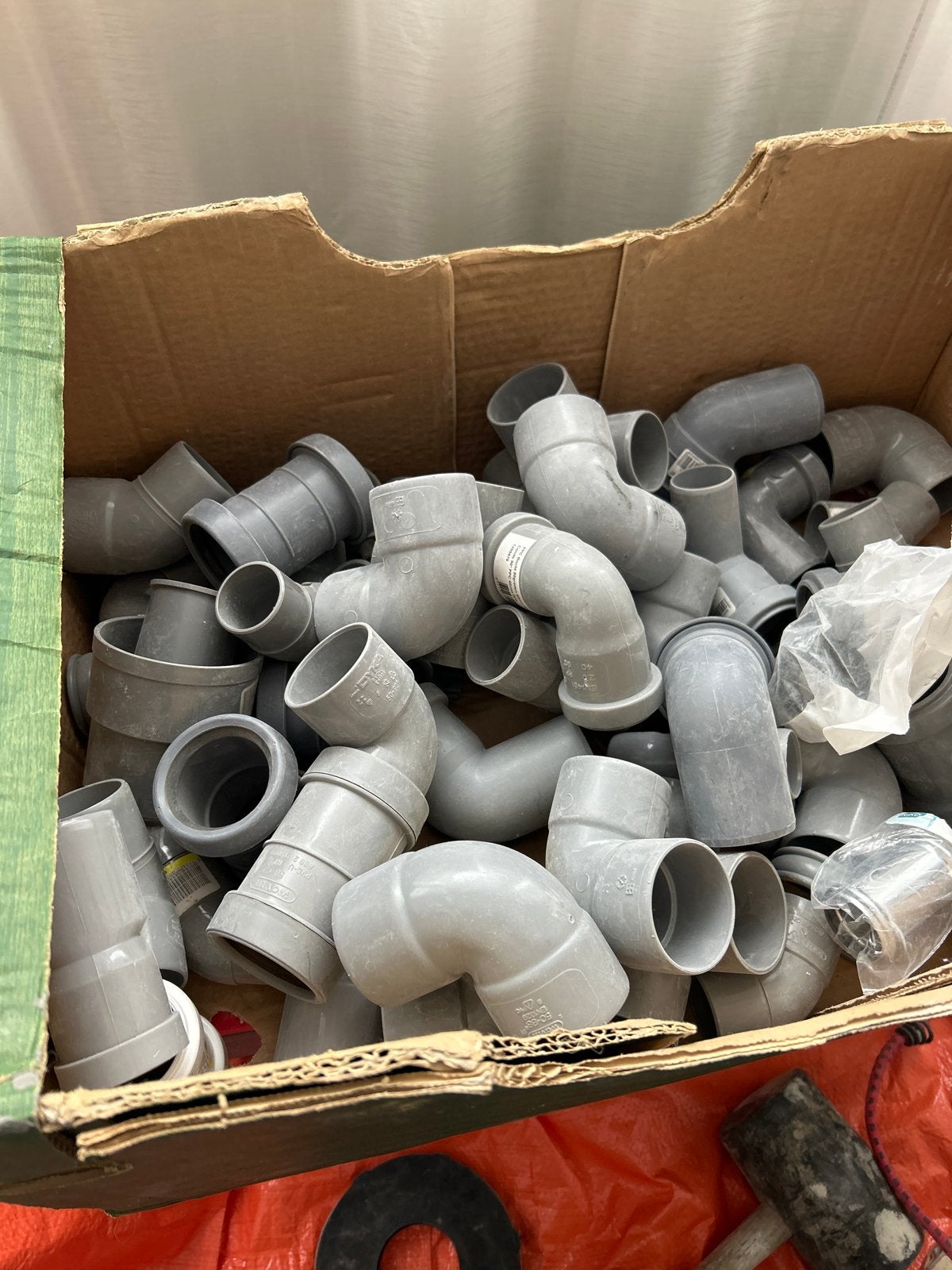 Diverse PVC bochten en afvoerbuizen, Bochten, Gebruikt, Pvc, Ophalen of Verzenden