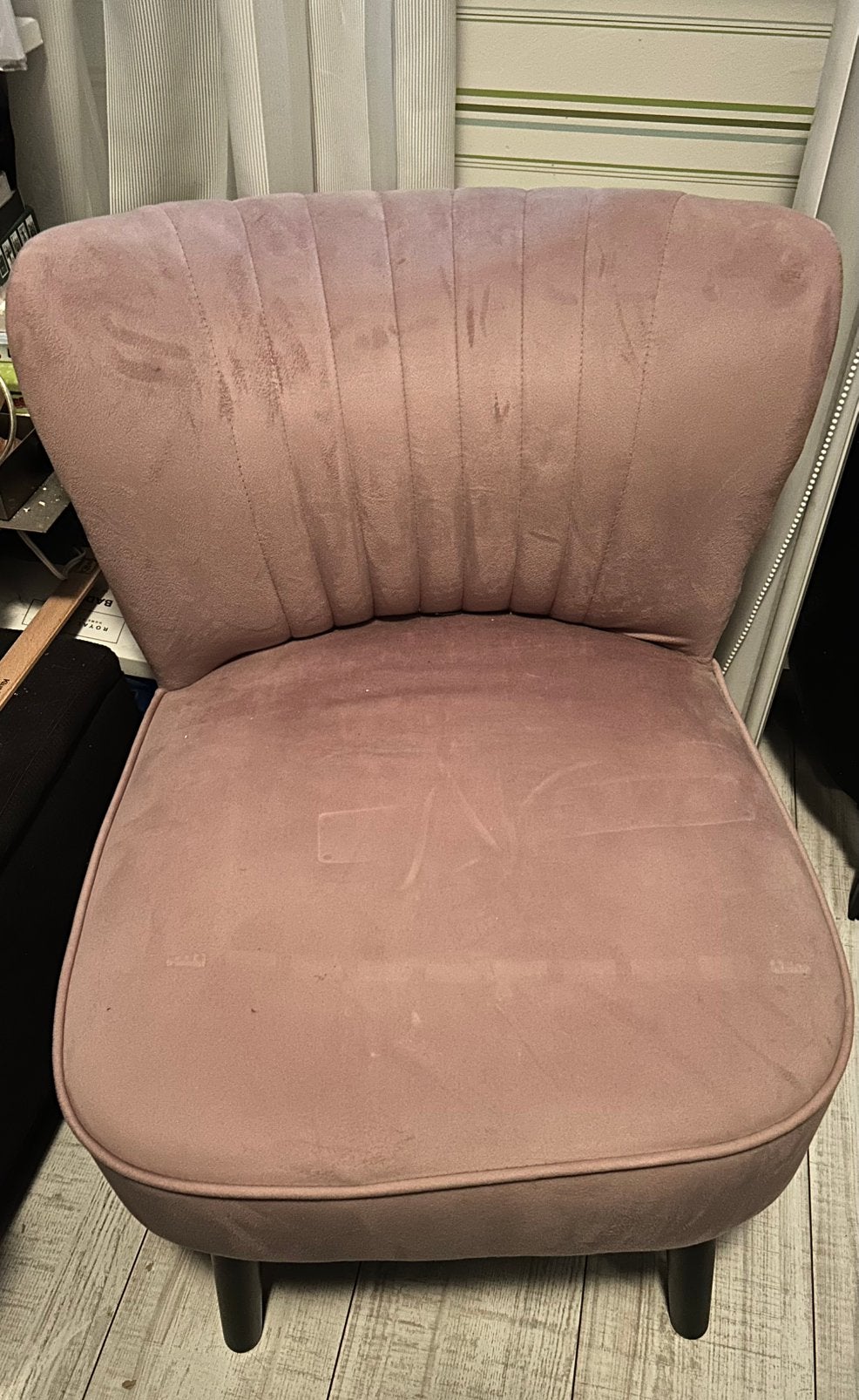 Oud roze fauteuil, Ophalen, 75 tot 100 cm, Zo goed als nieuw, Stof
