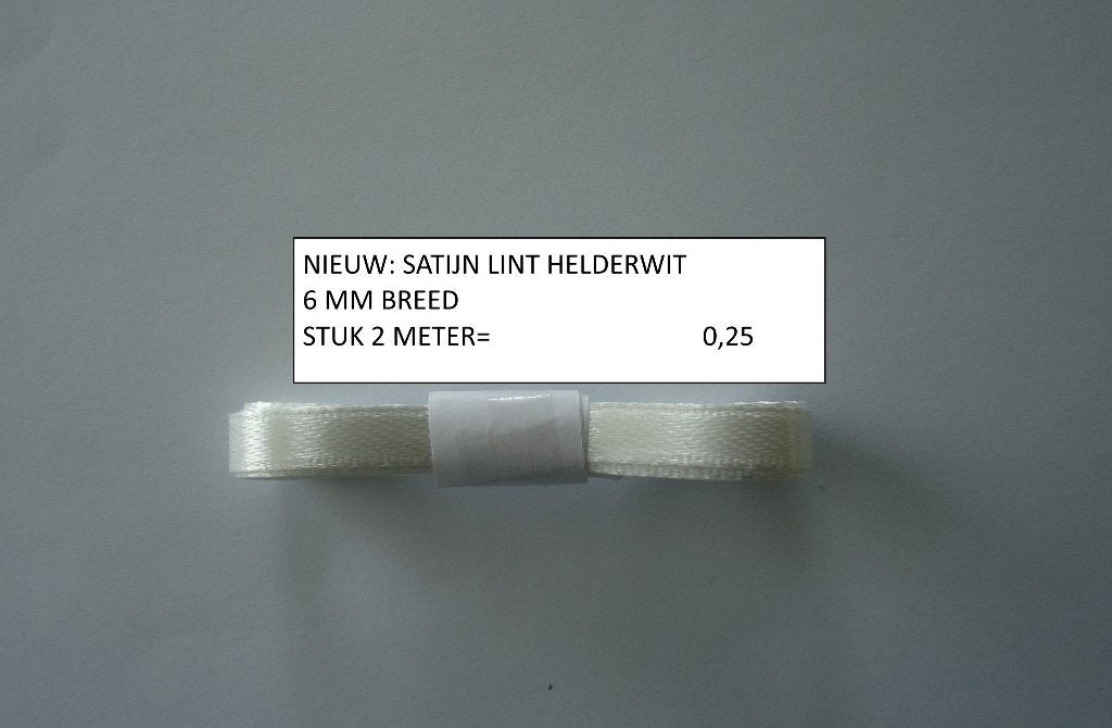 ❤️satijn lint 6mm helderwit ( alleen verzenden, Hobby en Vrije tijd, Scrapbooking, Ophalen, Nieuw, Versiering of Embellishment