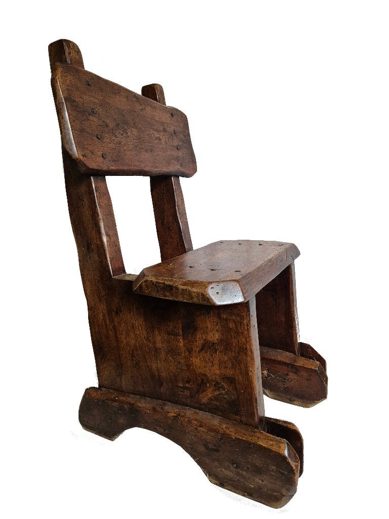 Fantastische vintage antiek Antroposofisch brutalist stoel, Huis en Inrichting, Stoelen, Ophalen, Gebruikt, Bruin, Eén