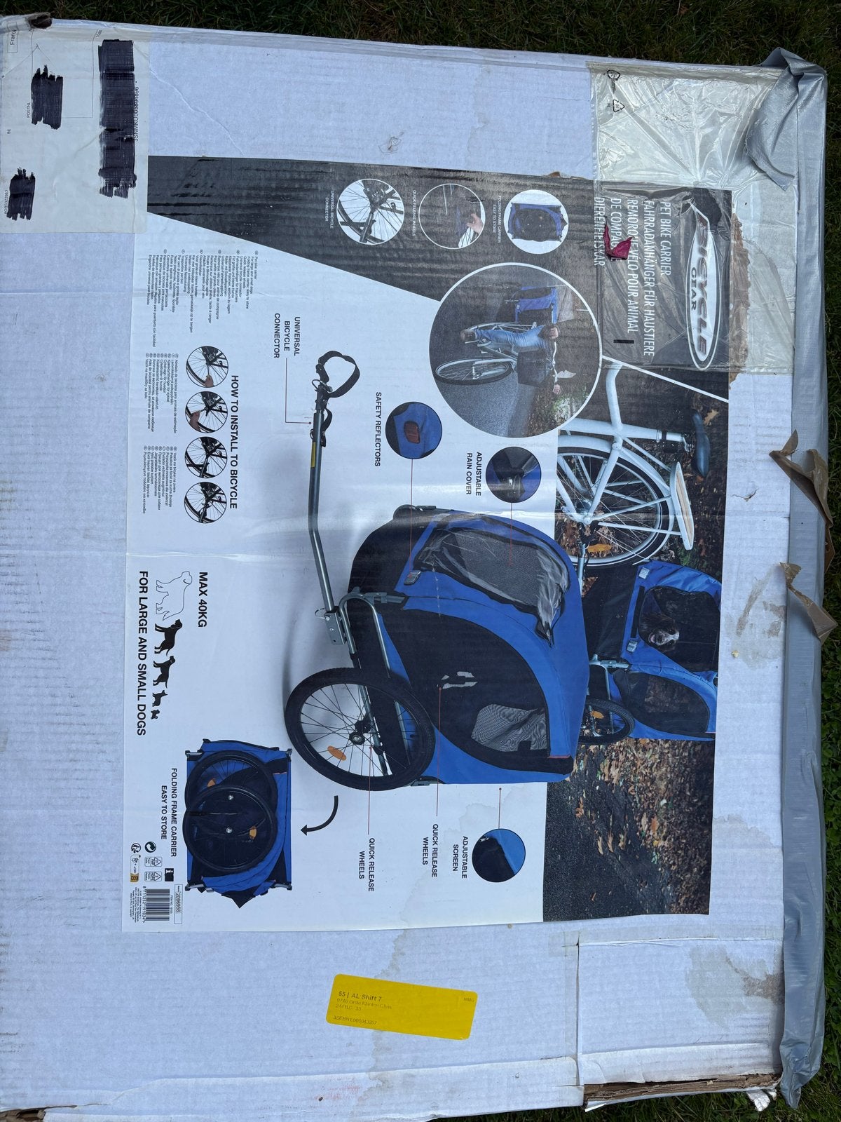 Te koop hondenkar, Ophalen, Zo goed als nieuw, Hondenfietskar