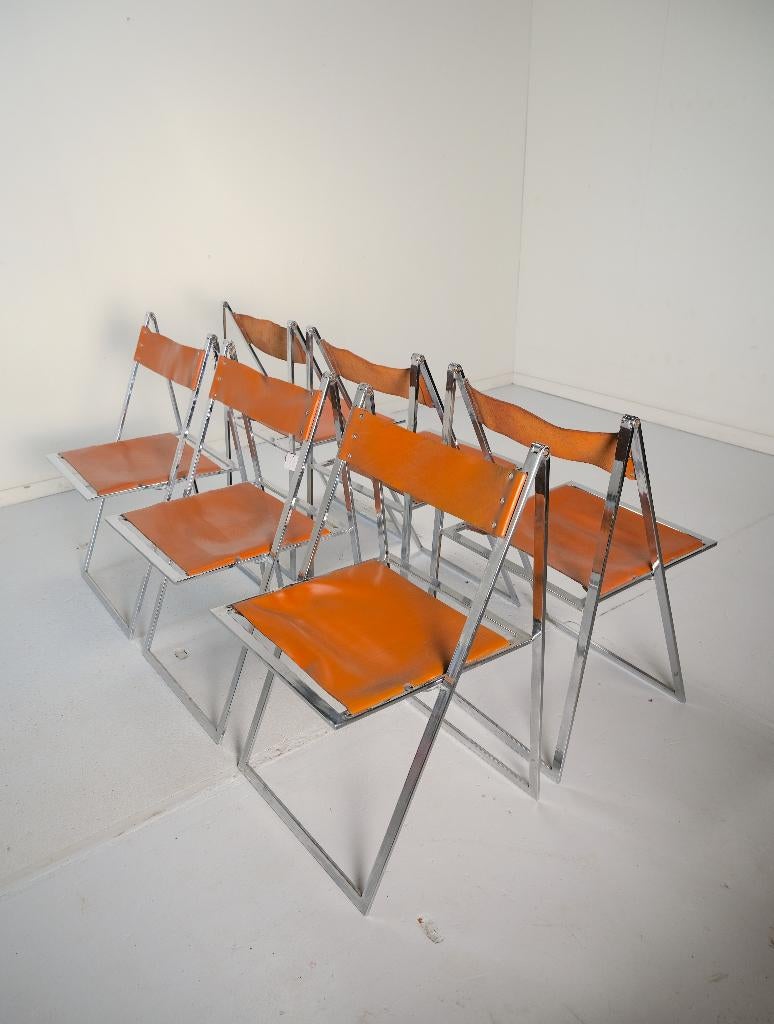 Stoelen (Klapstoelen, Fontoni & Geraci, Elios, Lubke), Ophalen, Gebruikt, Bruin, Vintage