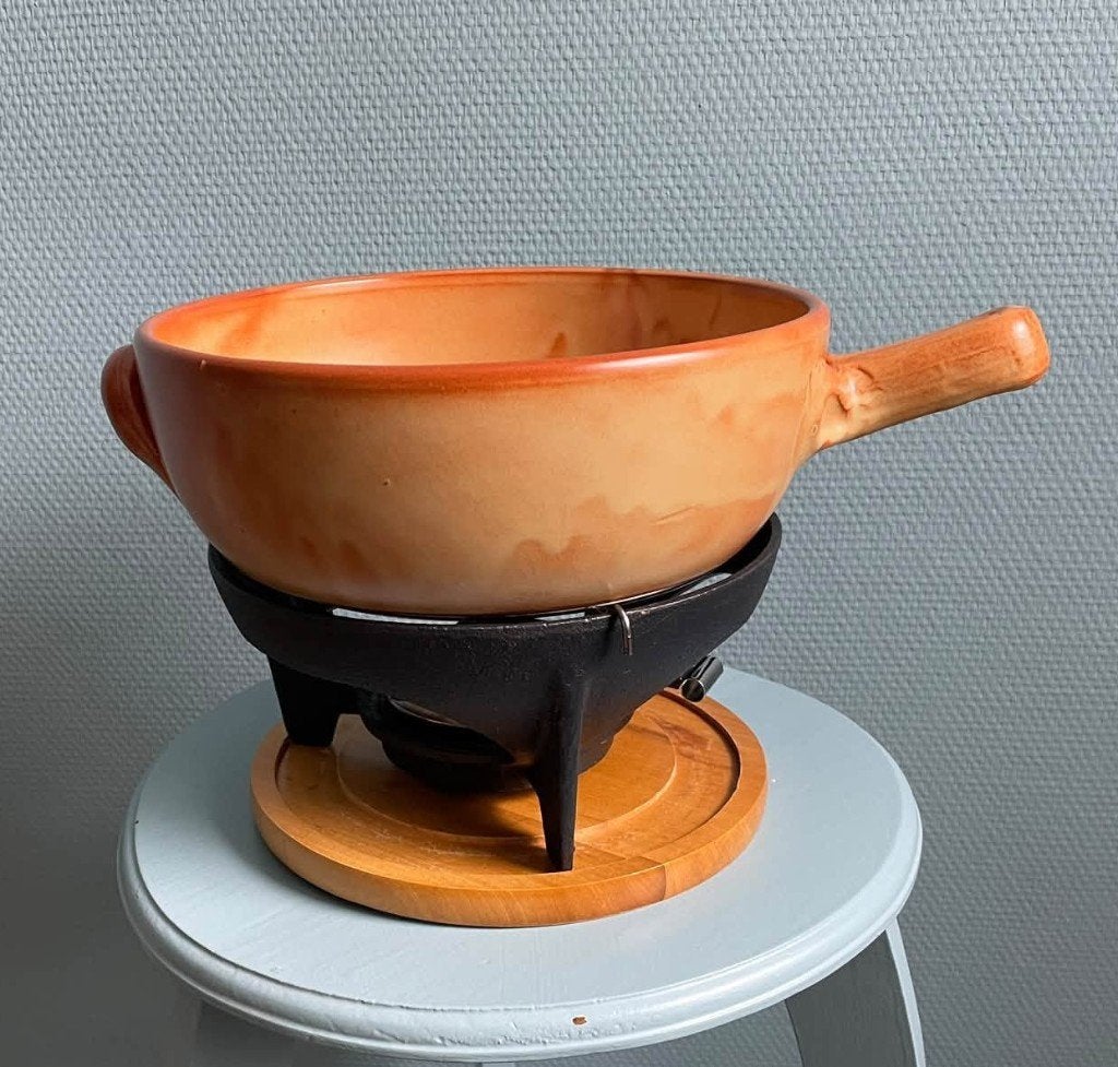 Superleuke traditionele kaasfondueset, Ophalen, Zo goed als nieuw, Brander, Fondueset