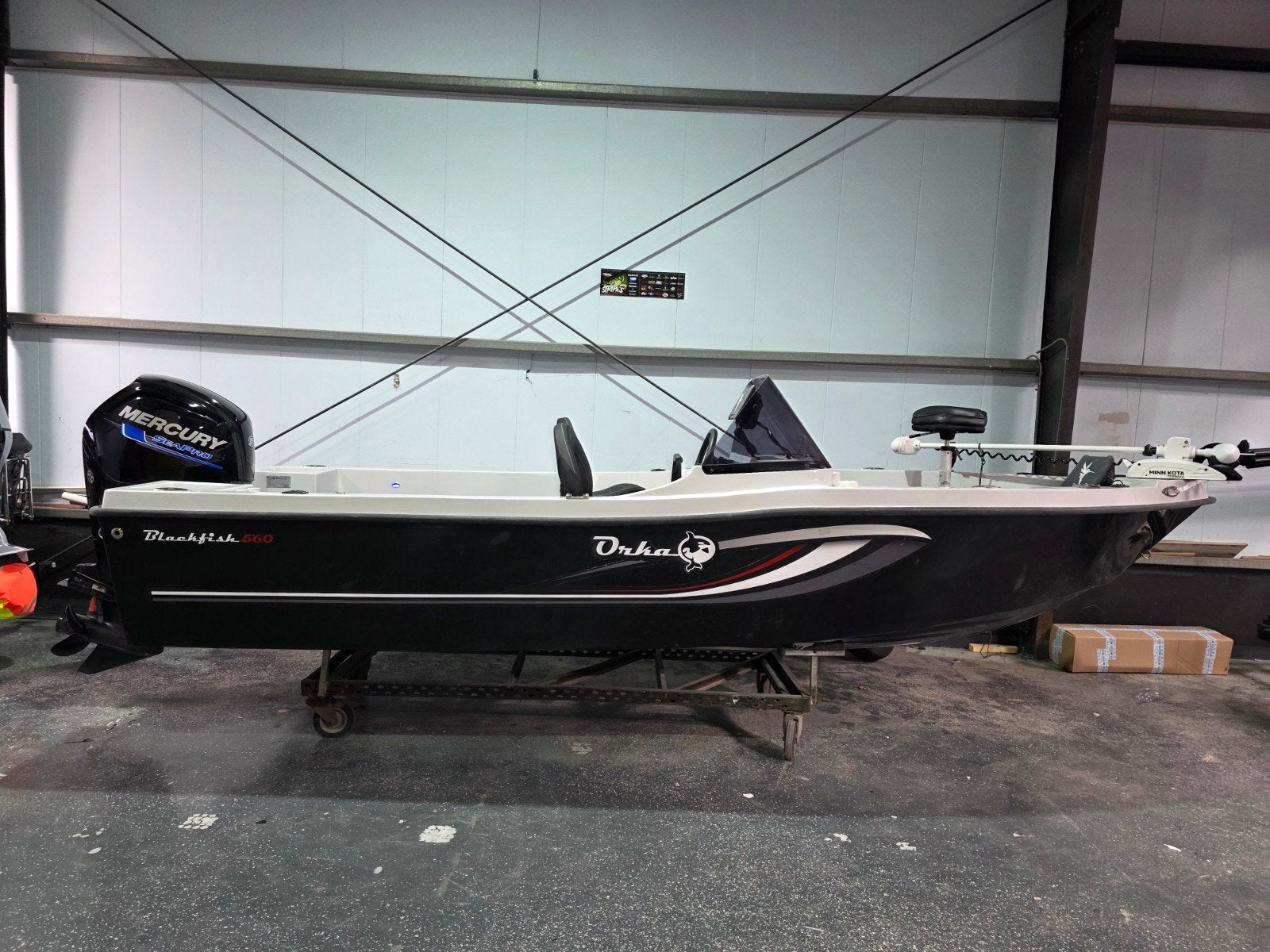 Orka Blackfish 560 roofvisboot.  complete combinatie, Overige merken, Gebruikt, Buitenboordmotor, Polyester