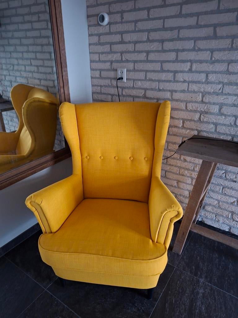 Fauteuil strandmon * als nieuw* ikea geel, Ophalen, 75 tot 100 cm, Zo goed als nieuw, 75 tot 100 cm