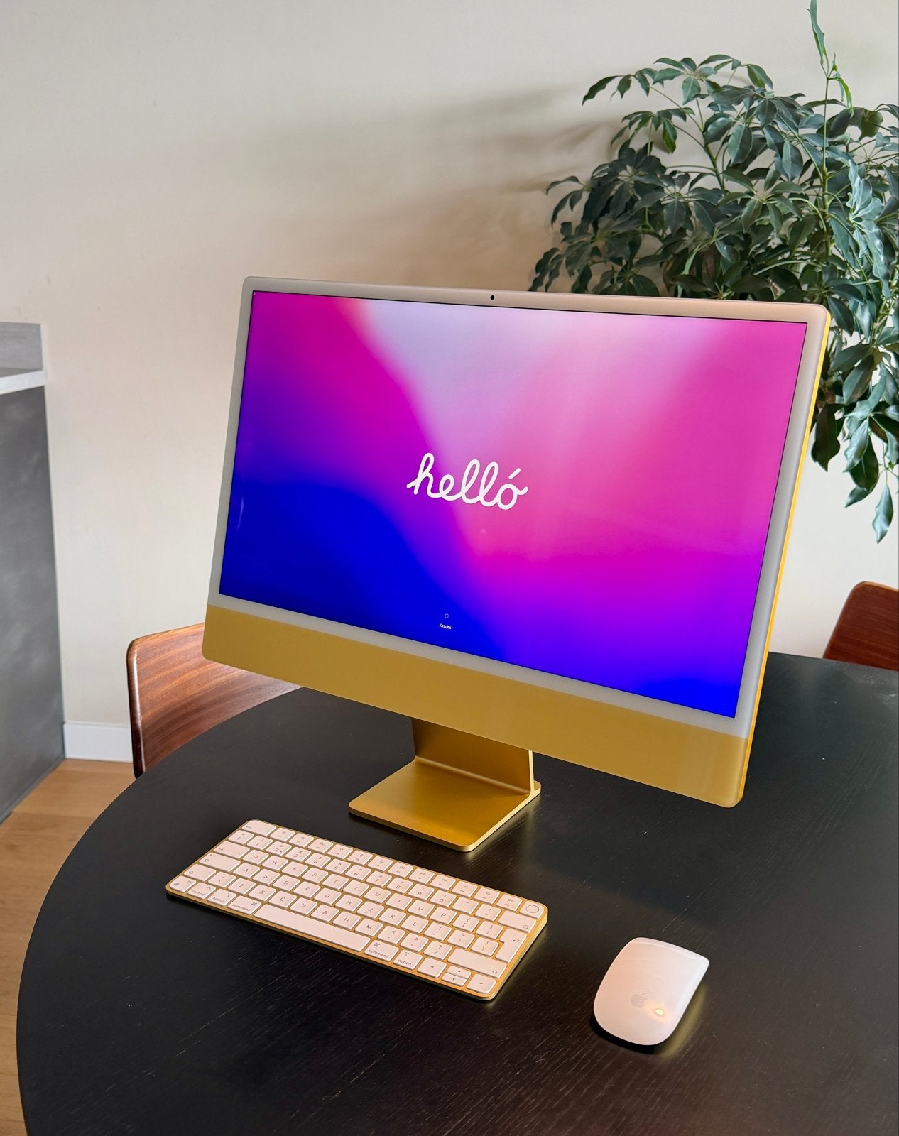 iMac 24" M1 2021, geel, 512GB, toetsenbord (touch-id) & muis, Ophalen, 24", IMac, Zo goed als nieuw