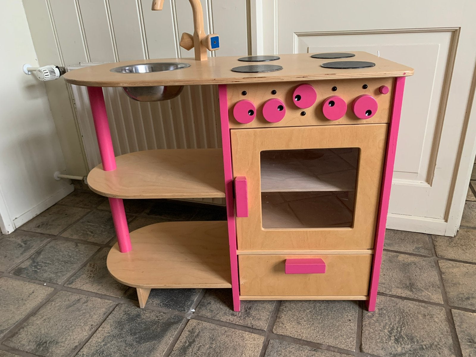 Houten speelkeuken, Kinderen en Baby's, Speelgoed | Speelkeukens, Ophalen, Zo goed als nieuw, Hout, Speelkeuken