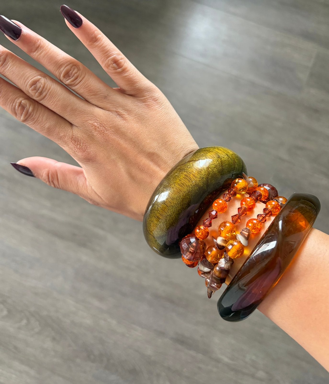 Vintage boho armbanden, Sieraden, Tassen en Uiterlijk, Ophalen of Verzenden, Gebruikt, Groen