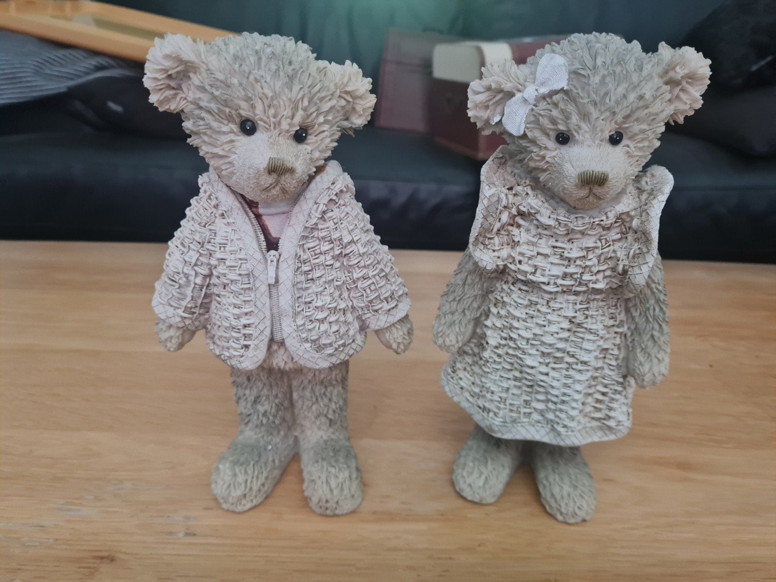 Schattige Teddybeer Beeldjes - Jongen en Meisje Set, Verzamelen, Beelden en Beeldjes, Ophalen of Verzenden, Zo goed als nieuw