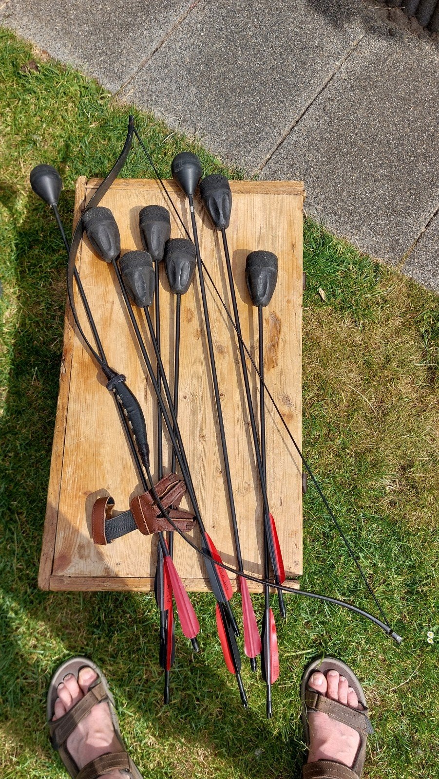 Larpboog set voor kids/prop: boog, pijlen, handschoen, koker, Ophalen