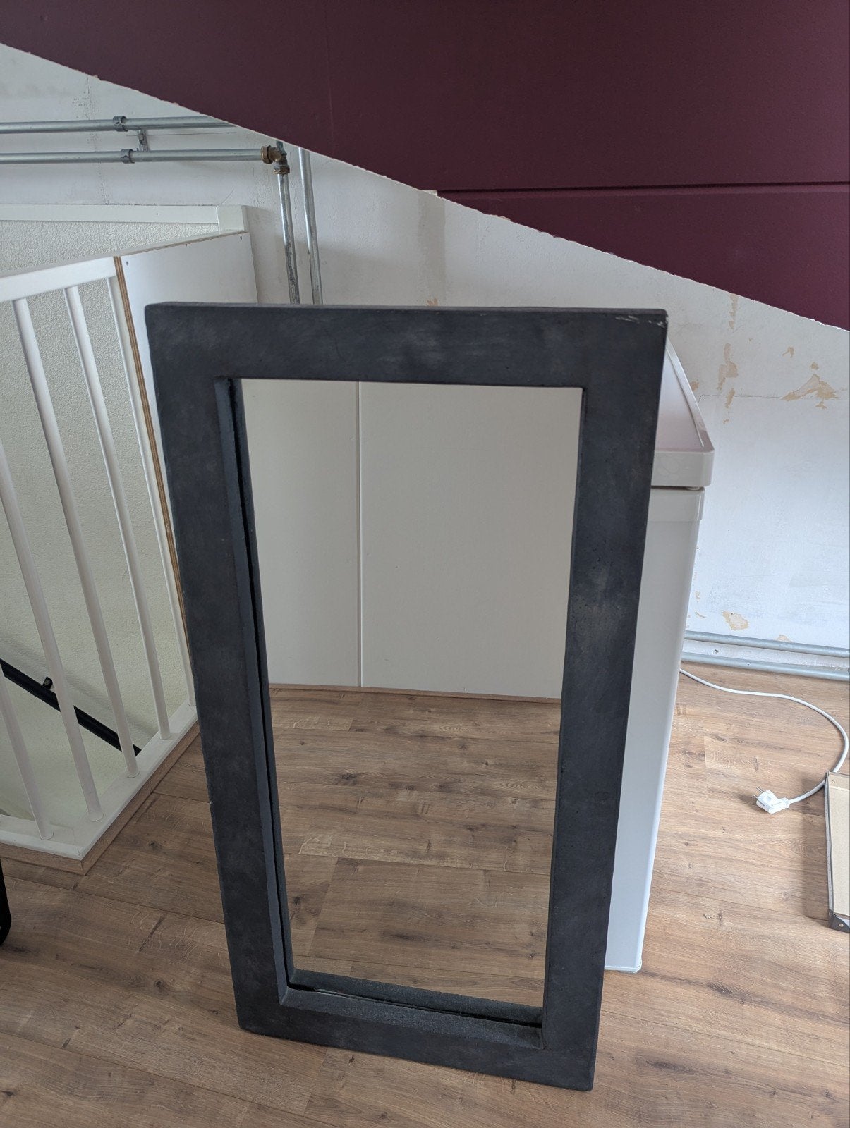 Spiegel met stenen rand 100x50x5, Ophalen, 100 tot 150 cm, Zo goed als nieuw, Rechthoekig