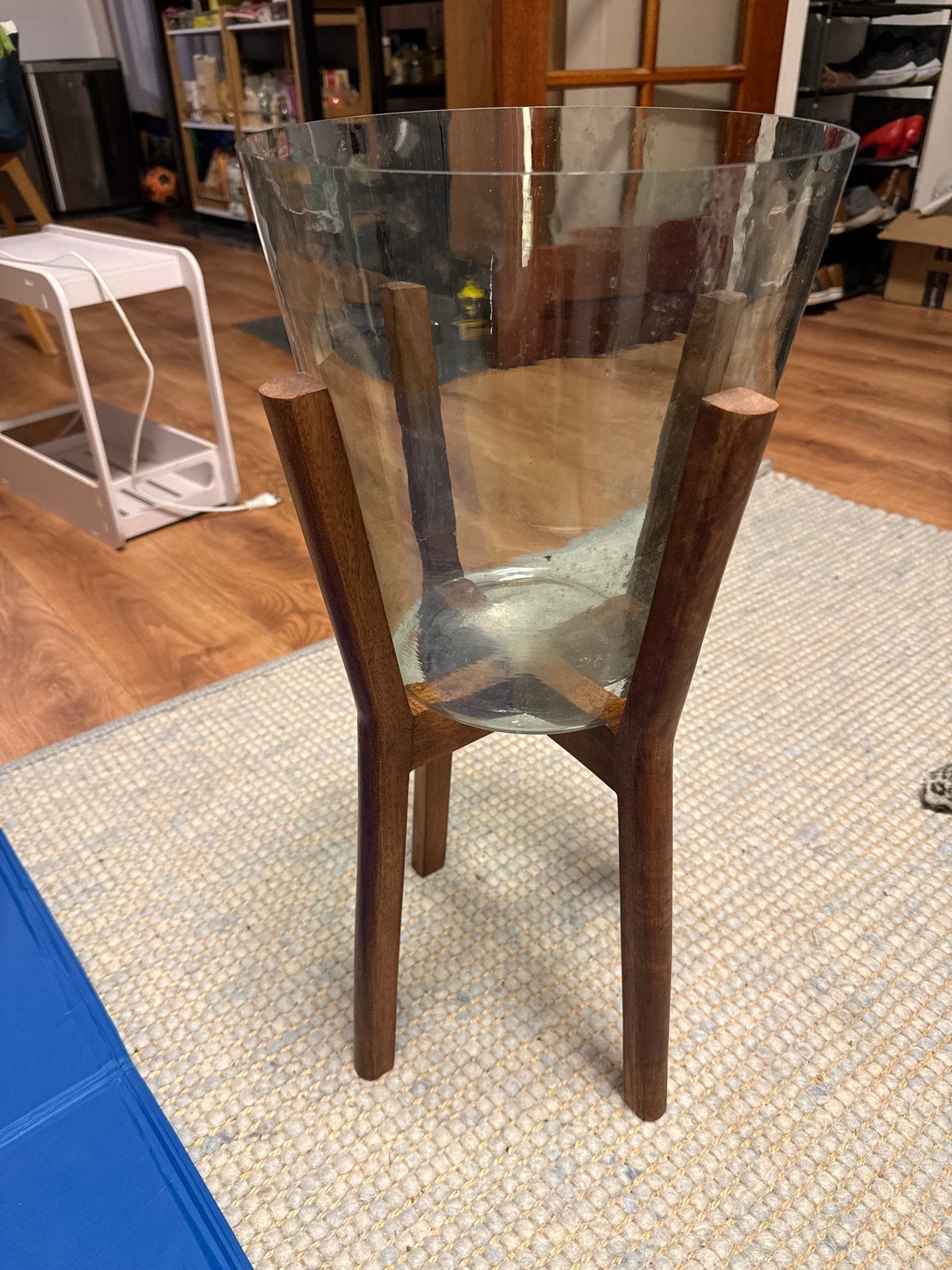 Wood and glass planter zara home bloempot, Ophalen